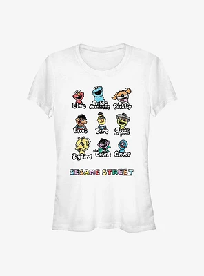 Sesame Street Puppet Line Up Girls T-Shirt
