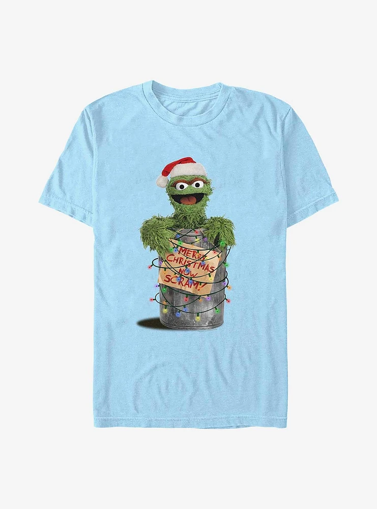 Sesame Street Oscar the Grouch Merry Christmas Now Scram T-Shirt