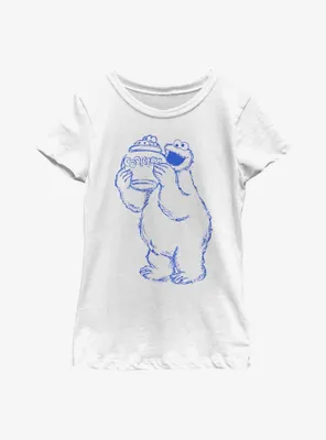 Sesame Street Cookie Monster Jar Youth Girls T-Shirt