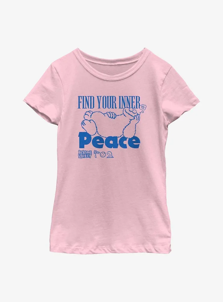 Sesame Street Cookie Monster Find Your Inner Peace Youth Girls T-Shirt