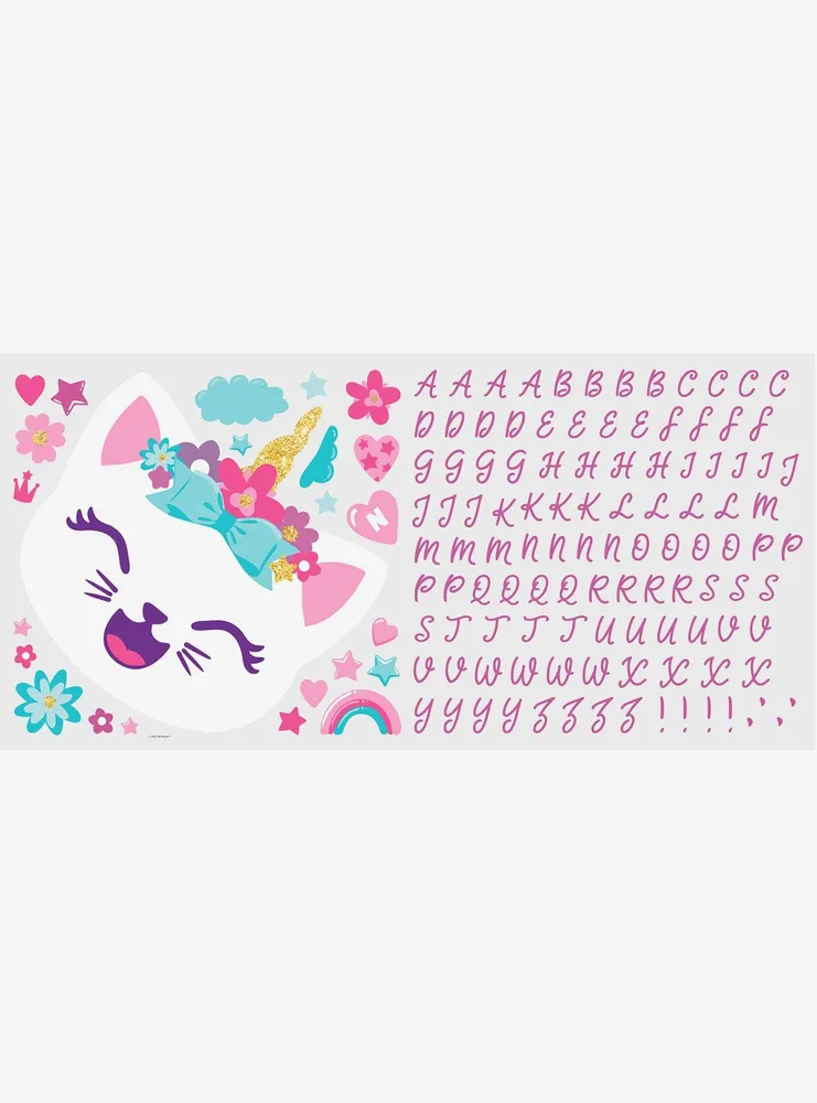 Like Nastya Unicorn Cat Giant Peel & Stick Wall Decals With Alphabet