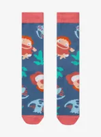 Studio Ghibli Ponyo Jellyfish & Ponyo Allover Print Crew Socks - BoxLunch Exclusive