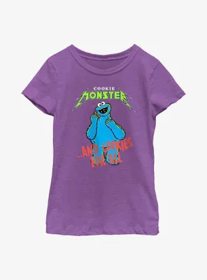 Sesame Street Cookie Monster and Cookies For All Youth Girls T-Shirt