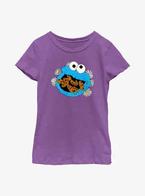 Sesame Street Cookie Monster Eat Cookies Youth Girls T-Shirt