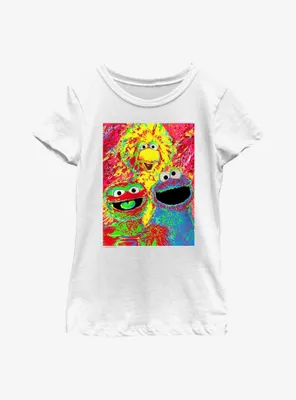 Sesame Street Big Bird, Oscar, and Cookie Monster Poster Youth Girls T-Shirt