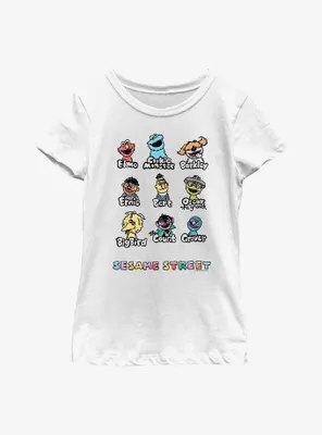 Sesame Street Puppet Faces Youth Girls T-Shirt