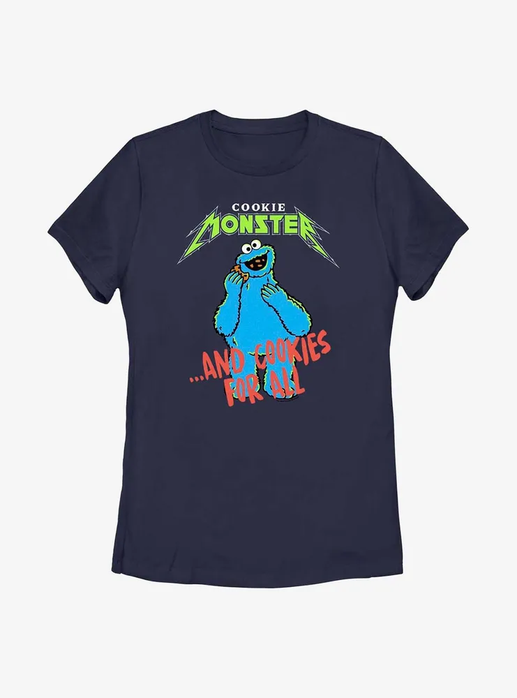 Sesame Street Cookie Monster and Cookies For All Womens T-Shirt