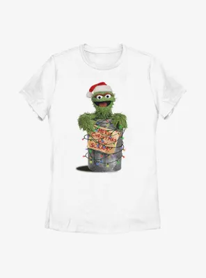 Sesame Street Oscar the Grouch Merry Christmas Now Scram Womens T-Shirt