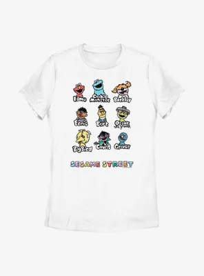 Sesame Street Puppet Faces Womens T-Shirt