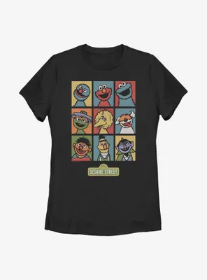 Sesame Street Puppets Grid Womens T-Shirt