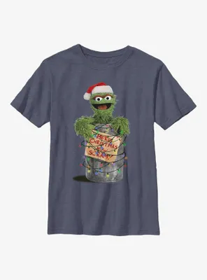 Sesame Street Oscar the Grouch Merry Christmas Now Scram Youth T-Shirt