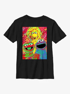 Sesame Street Big Bird, Oscar, and Cookie Monster Poster Youth T-Shirt