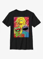 Sesame Street Big Bird, Oscar, and Cookie Monster Poster Youth T-Shirt