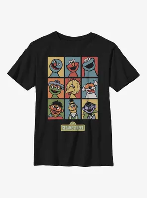 Sesame Street Puppets Grid Youth T-Shirt
