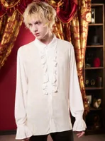 Interview With The Vampire Icons Ruffle Long-Sleeve Woven Button-Up