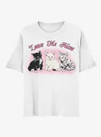 Leave Me Alone Cat Trio Boyfriend Fit Girls T-Shirt