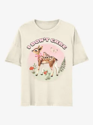 Baby Deer I Don't Care Boyfriend Fit Girls T-Shirt