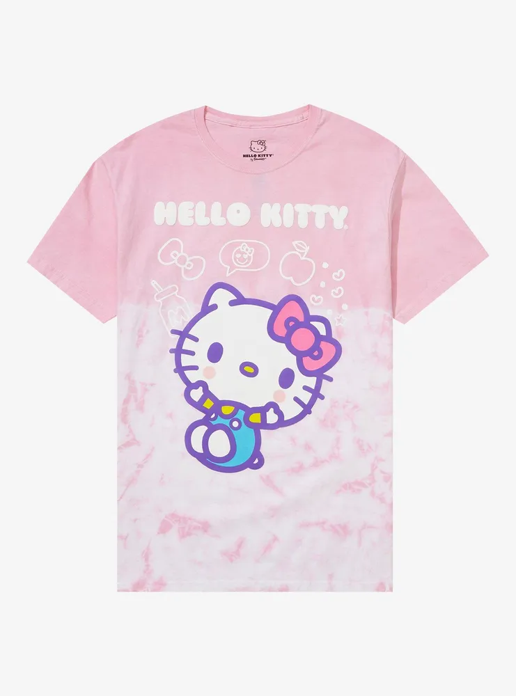 Hot Topic Hello Kitty Chibi Tie-Dye Boyfriend Fit Girls T-Shirt