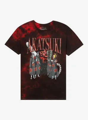 Naruto Shippuden Akatsuki Group Tie-Dye Boyfriend Fit Girls T-Shirt