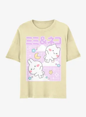 Mimi & Neko Moon Stars Boyfriend Fit Girls T-Shirt