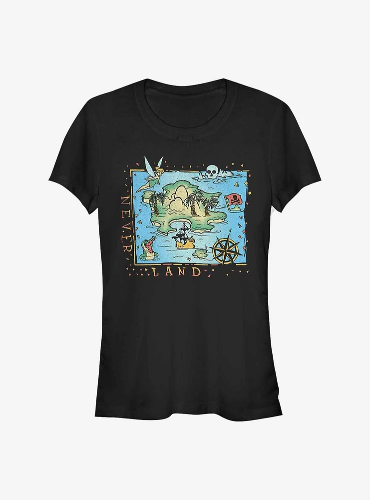 Disney Peter Pan Never Land Map Girls T-Shirt