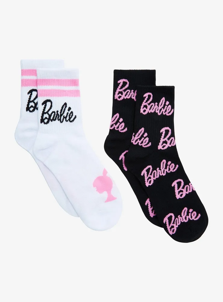 Barbie Logo Silhouette Crew Socks 2 Pair