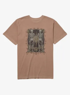 Brown Skeleton Duo Boyfriend Fit Girls T-Shirt