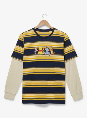 Disney Winnie the Pooh Characters Striped Layered Long Sleeve T-Shirt - BoxLunch Exclusive