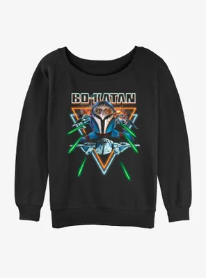 Star Wars The Mandalorian Bo-Katan Dogfight Womens Slouchy Sweatshirt