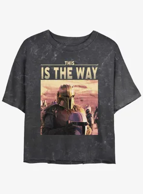 Star Wars The Mandalorian Initiation Mineral Wash Crop Womens T-Shirt