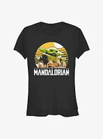 Star Wars The Mandalorian Grogu Playing With Stone Crabs Girls T-Shirt