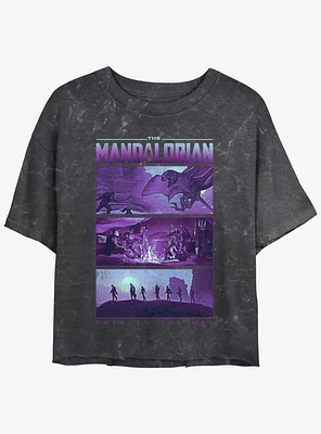 Star Wars the Mandalorian Rescue of Foundling Mineral Wash Girls Crop T-Shirt