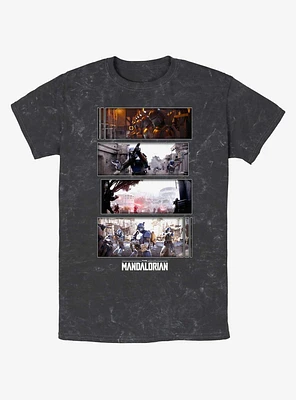 Star Wars The Mandalorian Battle Sequence Mineral Wash T-Shirt