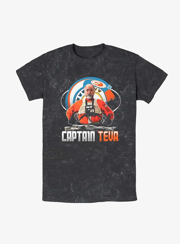 Star Wars The Mandalorian Captain Teva Mineral Wash T-Shirt
