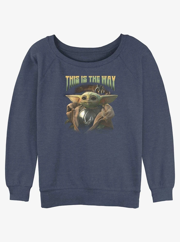 Star Wars The Mandalorian Grogu Clan of Two Slouchy Sweatshirt Hot Topic Web Exclusive