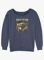 Star Wars The Mandalorian Grogu Clan of Two Slouchy Sweatshirt Hot Topic Web Exclusive