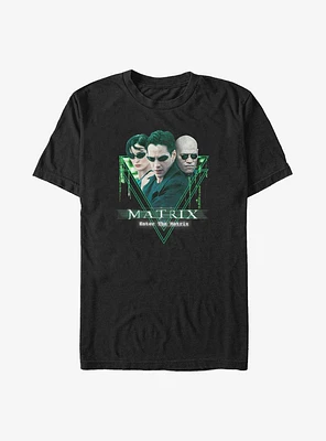 The Matrix Neo, Trinity, and Morpheus Logo Big & Tall T-Shirt