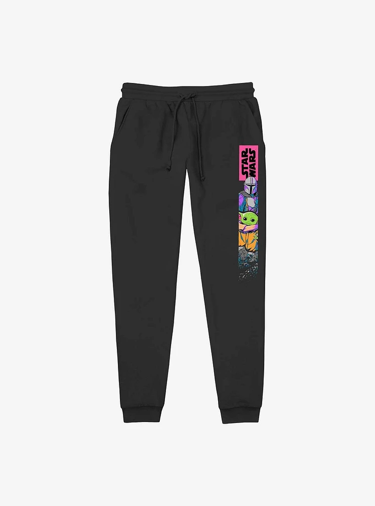 Star Wars The Mandalorian Neon Mando and Grogu Jogger Sweatpants