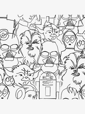 Star Wars Saga Line Sketches Peel And Stick Wallpaper