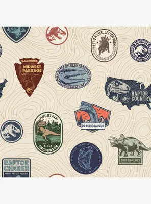 Jurassic World Badges Peel & Stick Wallpaper