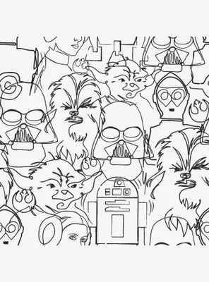 Star Wars Saga Line Sketches Peel And Stick Wallpaper