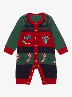 Disney Lilo & Stitch Holiday Sweater Infant One-Piece - BoxLunch Exclusive