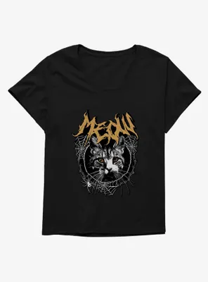 Cat Meow Spiderweb Metal Womens T-Shirt Plus