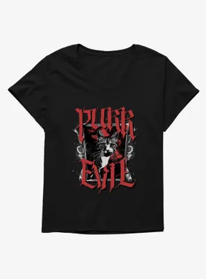 Cat Purr Evil Goth Frame Womens T-Shirt Plus