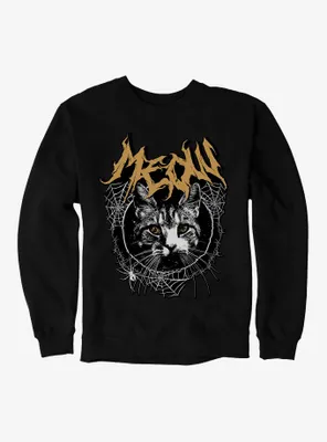 Cat Meow Spiderweb Metal Sweatshirt