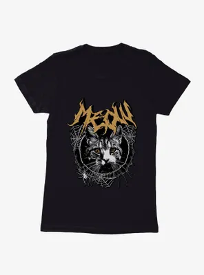Cat Meow Spiderweb Metal Womens T-Shirt