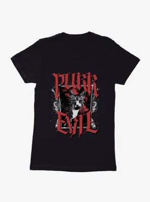 Cat Purr Evil Goth Frame Womens T-Shirt