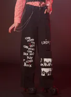 IT Pennywise Side Chain Wide Leg Pants With Belt