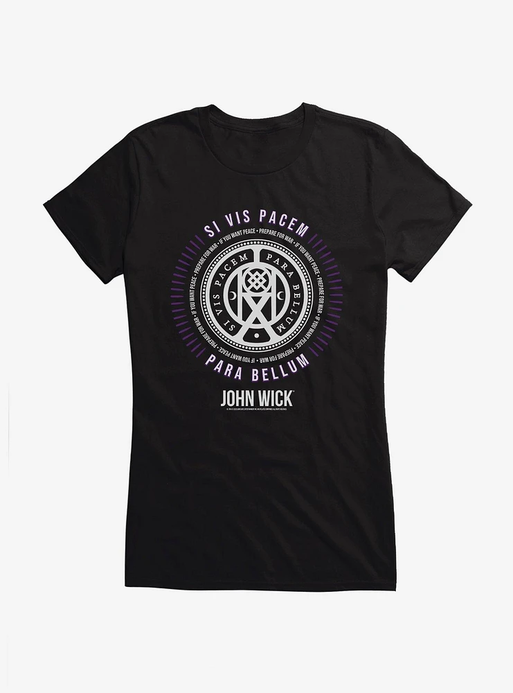 John Wick Si Vis Pacem Para Bellum Girls T-Shirt