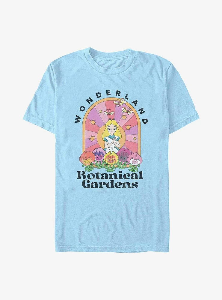 Disney Alice Wonderland Retro Botanical Gardens Extra Soft T-Shirt